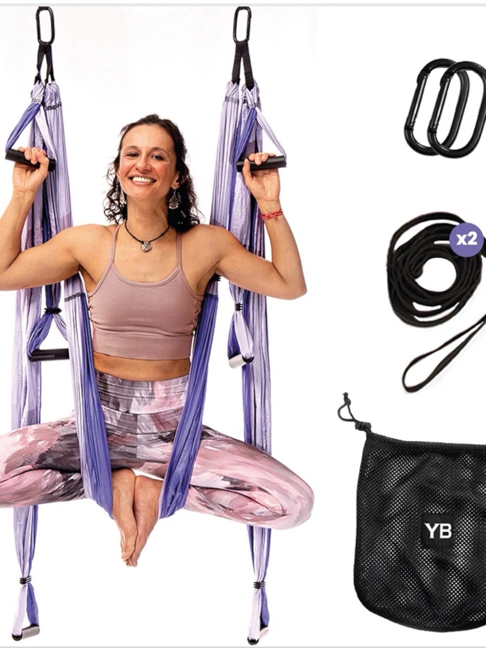 YOGABODY Yoga Trapeze Purple Aerial Yoga Swing Kit NEW Sealed